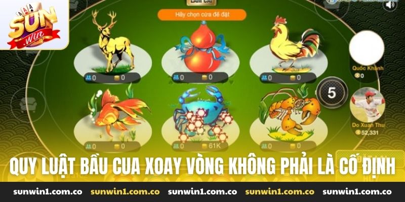 Quy luật bầu cua xoay vòng không phải là cố định