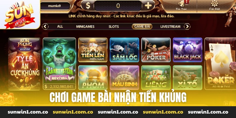 Chơi game bài nhận tiền khủng